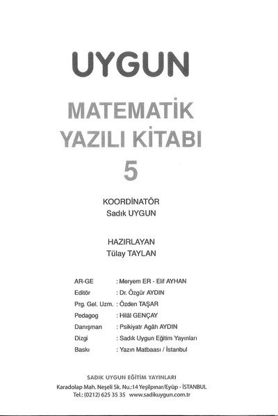 MATEMATİK YAZILI KİTABI