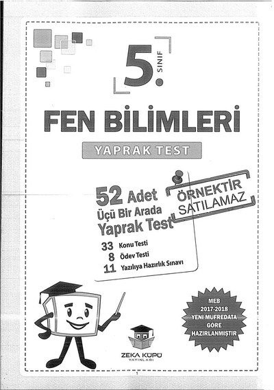 FEN BİLİMLERİ TEST ANKA Fotokopi
