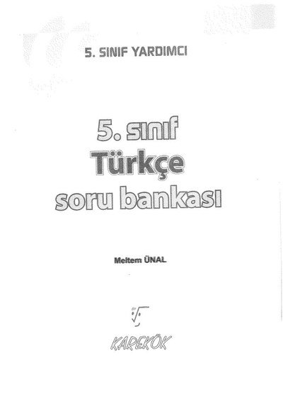 TÜRKÇE SORU BANKASI ANKA Fotokopi