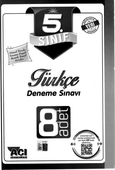 TÜRKÇE DENEME SINAVI 8 ADET ANKA Fotokopi