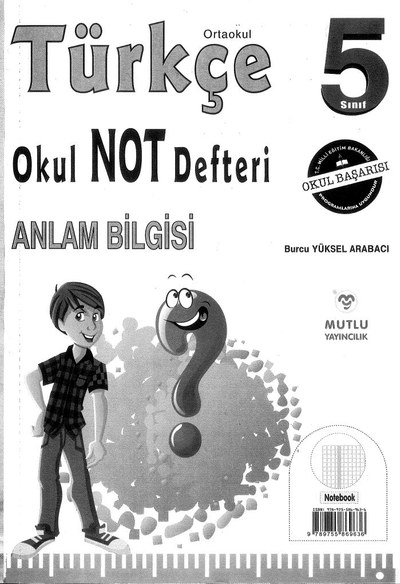 TÜRKÇE OKUL NOT DEFTERİ ANLAM BİLGİSİ ANKA Fotokopi