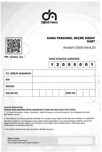 REHBER ÖĞRETMENLİĞİ 6*75 DENEME ÇÖZÜMLÜ ANKA Fotokopi