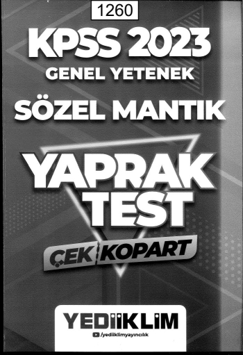 GENEL YETENEK SÖZEL MANTIK YAPRAK TEST ANKA Fotokopi