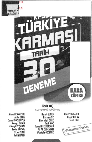 TÜRKİYE KARMASI TARİH 30 DENEME ANKA Fotokopi