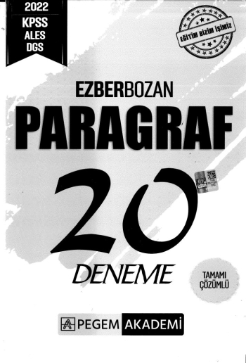 EZBERBOZAN PARAGRAF 20 DENEME ÇÖZÜMLÜ ANKA Fotokopi