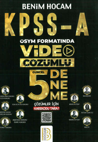 KPSS A Grubu ÖSYM Formatında Video Çözümlü 5 Deneme Benim Hocam Yayınları ANKA Fotokopi
