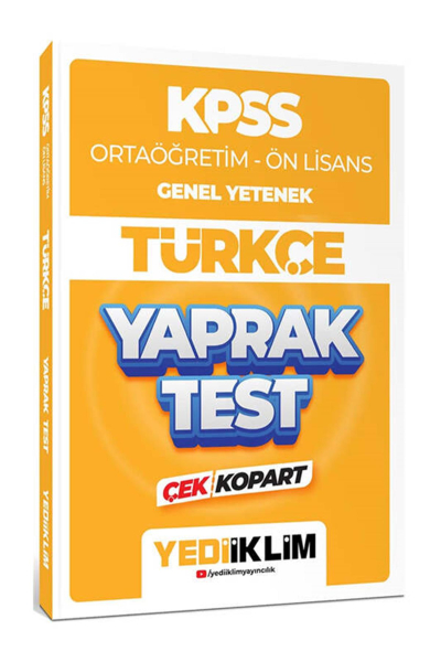 Ortaöğretim Ön Lisans Genel Yetenek Türkçe Çek Kopart Yaprak Test
