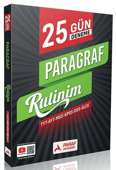 Paragraf Rutinim 25 Gün Deneme Paraf Akademi Yayınları ANKA Fotokopi