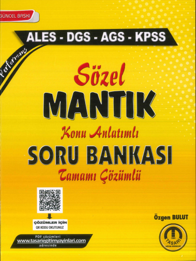 2025 Tüm Sınavlar Sözel Mantık Soru Bankası Tasarı Eğitim Yayınları ANKA Fotokopi