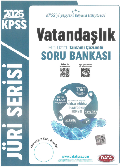 2025 KPSS Vatandaşlık Jüri Serisi Mini Özetli Tamamı Çözümlü Soru Bankası Data Yayınları ANKA Fotokopi