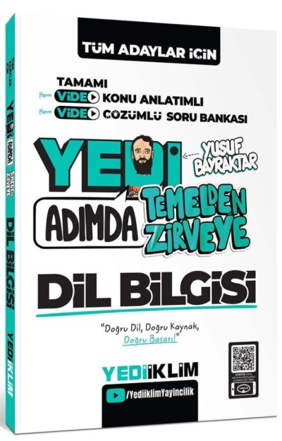 Tüm Adaylar İçin Yedi Adımda Temelden Zirveye Dil Bilgisi Video Konu Anlatımlı Video Çözümlü Soru Bankası Yediiklim Yayınları ANKA Fotokopi