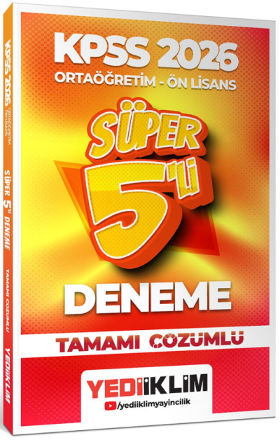 2026 Kpss Ortaöğretim-Önlisans Genel Yetenek Genel Kültür Tamamı Çözümlü Süper 5 Deneme Yediiklim Yayınları ANKA Fotokopi