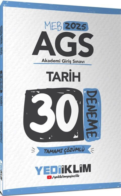 2025 MEB AGS Tarih Tamamı Çözümlü 30 Deneme Yediiklim Yayınları ANKA Fotokopi