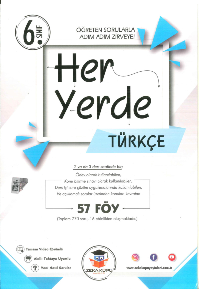 6. Sınıf Türkçe Heryerde Soru Bankası Zeka Küpü Yayınları ANKA Fotokopi