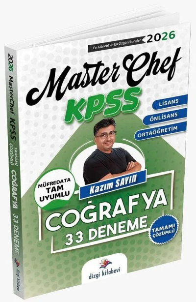 2026 KPSS Coğrafya MasterChef 33 Deneme Çözümlü Kazım Sayın Dizgi Kitap Yayınları ANKA Fotokopi