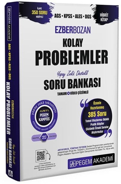 2025 MEB AGS KPSS ALES DGS Kolay Problemler Ezberbozan Soru Bankası Çözümlü Pegem Akademi Yayınları ANKA Fotokopi