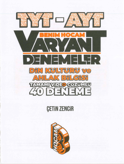 TYT-AYT DİN KÜLTÜRÜ VE AHLAK BİLGİSİ VARYANT 40 DENEME ANKA Fotokopi