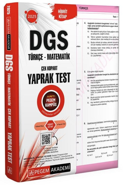 2025 DGS Çek Kopart Yaprak Test Pegem Yayınları ANKA Fotokopi