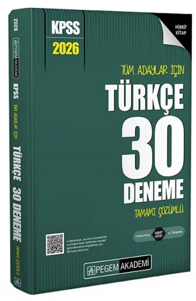 2026 KPSS Tüm Adaylar İçin Türkçe 30 Deneme Tamamı Çözümlü Pegem Yayınları ANKA Fotokopi