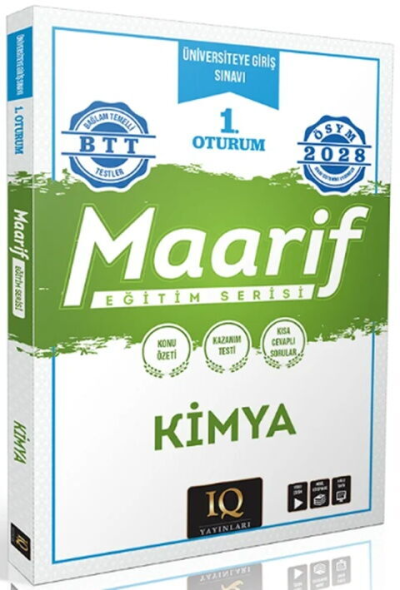 2028 YKS TYT Kimya Maarif Eğitim Serisi 1. Oturum IQ Yayınları ANKA Fotokopi
