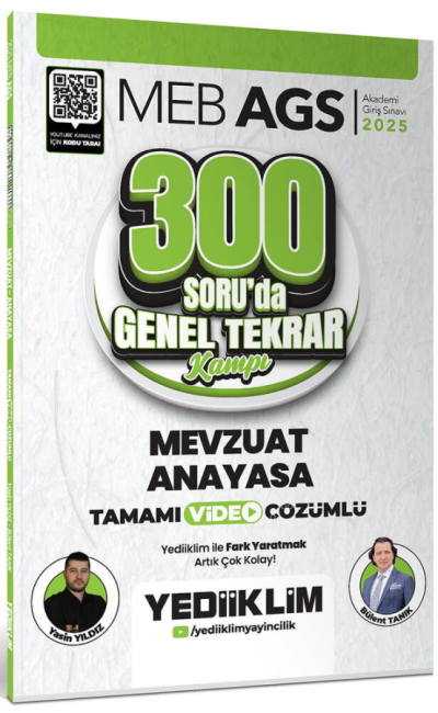 2025 MEB AGS Mevzuat Anayasa 300 Soruda Tamamı Video Çözümlü Genel Tekrar Kamp Yediiklim Yayınları ANKA Fotokopi
