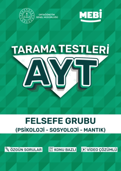AYT Tarama Testleri Felsefe Grubu (Psikoloji- Sosyoloji-Mantık) MEBİ OGM ANKA Fotokopi