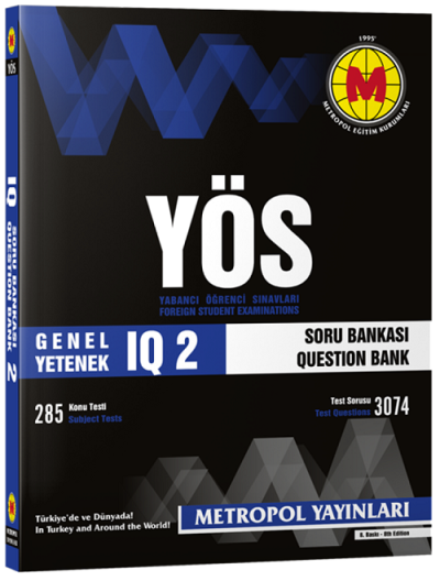 YÖS Genel Yetenek IQ Soru Bankası 2 Metropol Yayınları ANKA Fotokopi
