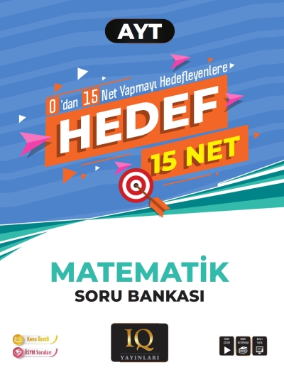 AYT Hedef 15 Net Matematik Soru Bankası IQ Yayınları ANKA Fotokopi