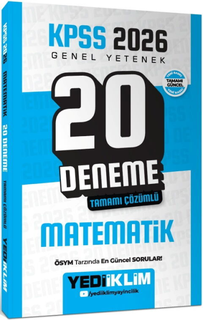 2026 KPSS Genel Yetenek Matematik Tamamı Çözümlü 20 Deneme Yediiklim Yayınları ANKA Fotokopi