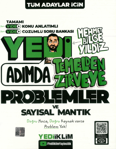 KPSS-ALES-DGS Yedi Adımda Temelden Zirveye Problemler ve Sayısal Mantık Video Konu Anlatımlı Video Çözümlü Soru Bankası Yediiklim Yayınları ANKA Fotokopi