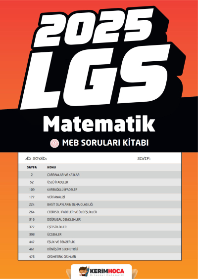 2025 LGS Matematik Meb Soruları Kitabı Kerim Hoca ANKA Fotokopi
