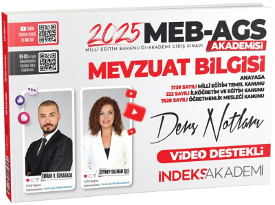 2025 MEB AGS Akademisi Mevzuat Bilgisi Video Ders Notları İndeks Akademi Yayıncılık ANKA Fotokopi