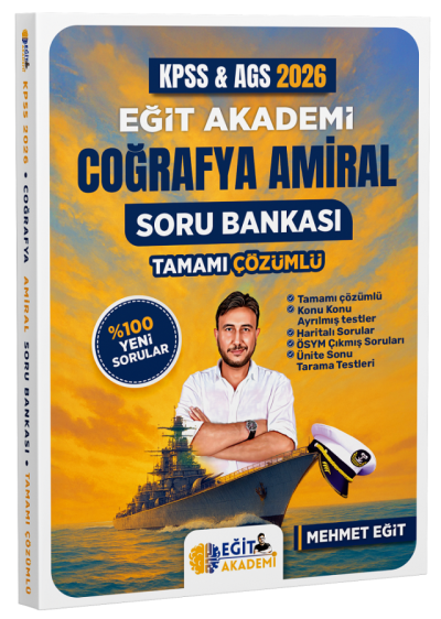2026 MEB AGS KPSS Coğrafya Amiral Soru Bankası Tamamı Çözümlü Eğit Akademi ANKA Fotokopi
