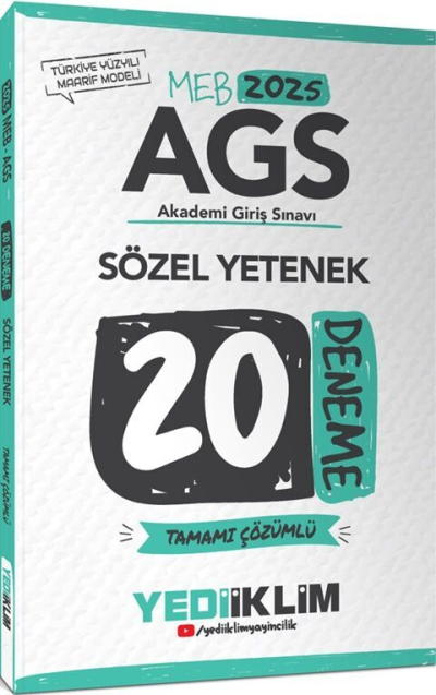 2025 MEB AGS Sözel Yetenek Tamamı Çözümlü 20 Deneme Yediiklim Yayınları ANKA Fotokopi