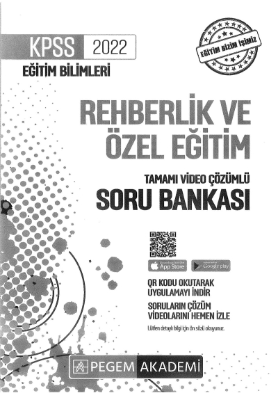 2022 KPSS Eğitim Bilimleri REHBERLİK VE ÖZEL EĞİTİM SORU BANKASI