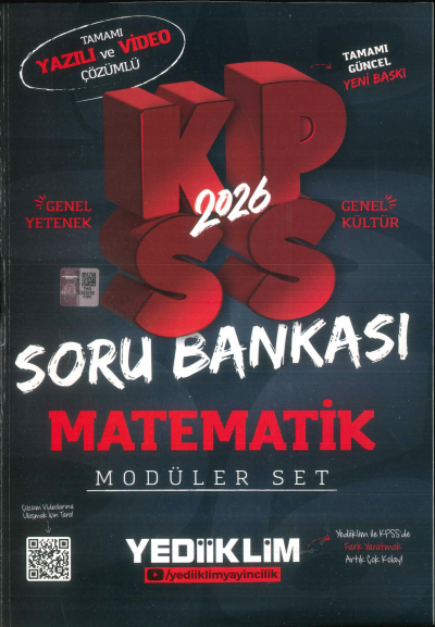 MATEMATİK 2026 KPSS Genel Yetenek Genel Kültür Hem Yazılı Hem Video Çözümlü Soru Bankası Modüler Yediiklim Yayınları ANKA Fotokopi