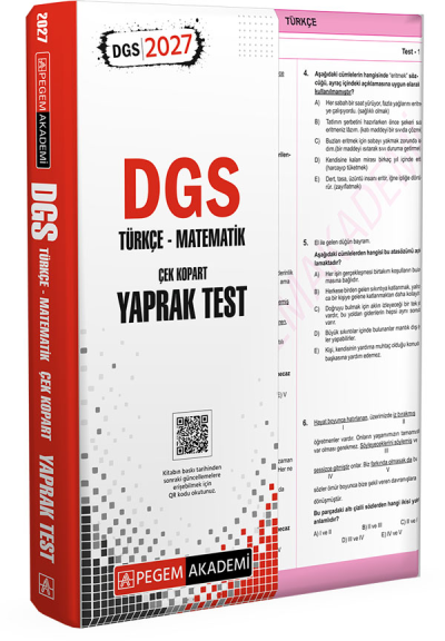 2027 DGS Türkçe Matematik Yaprak Test Pegem Akademi ANKA Fotokopi