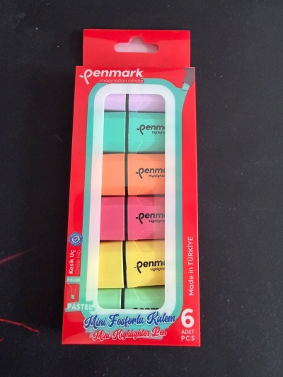 MİNİ FOSFORLU KALEM 6 LI PASTEL PENMARK ANKA Fotokopi