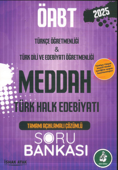 2025 ÖABT Türkçe-Türk Dili Edebiyatı Öğretmenliği Türk Halk Edebiyatı Meddah Soru Bankası Çözümlü Dizgi Kitap Yayınları ANKA Fotokopi