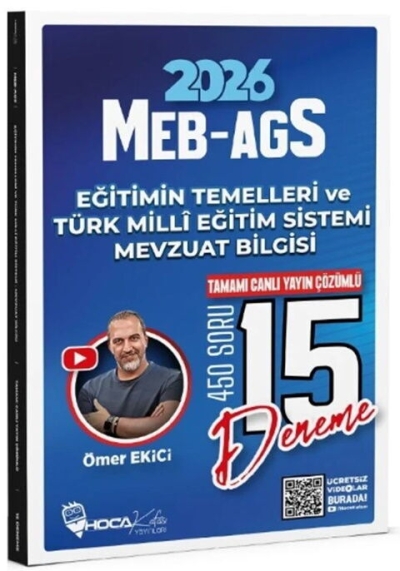 2026 MEB AGS Eğitimin Temelleri ve Türk Milli Eğitim Sistemi Mevzuat Bilgisi 15 Deneme Hoca Kafası ANKA Fotokopi