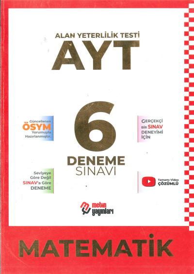 AYT Matematik 6 Deneme Sınavı ANKA Fotokopi