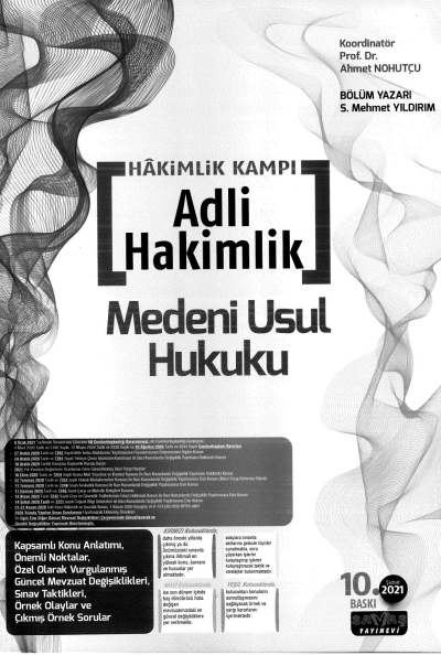 HAKİMLİK KAMPI ADLİ HAKİMLİK MEDENİ USUL HUKUKU ANKA Fotokopi