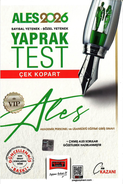 2026 ALES VIP Sayısal-Sözel Yetenek Çek Kopart Yaprak Test Yargı Yayınevi ANKA Fotokopi