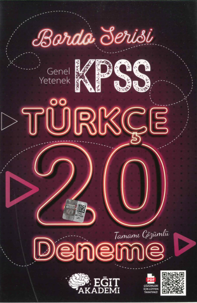 TÜRKÇE 20 DENEME TAMAMI ÇÖZÜMLÜ ANKA Fotokopi