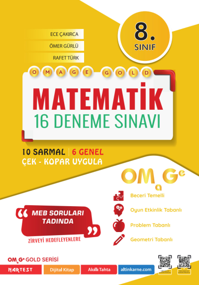 8. Sınıf Omage Gold Matematik 16 Deneme Sınavı Omage Yayınları ANKA Fotokopi