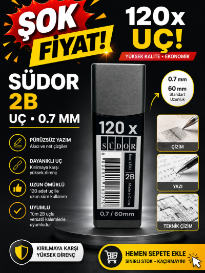 120 Li 0.7 Kalem Ucu 2B Südor ANKA Fotokopi