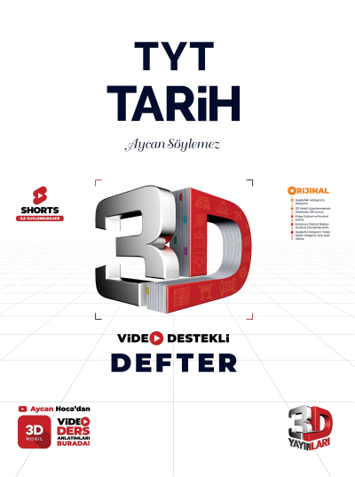 3D Yayınları TYT Tarih Video Destekli Defter ANKA Fotokopi