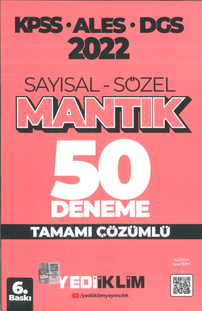 KPSS ALES DGS SAYISAL-SÖZEL MANTIK 50 DENEME TAMAMI ÇÖZÜMLÜ ANKA Fotokopi