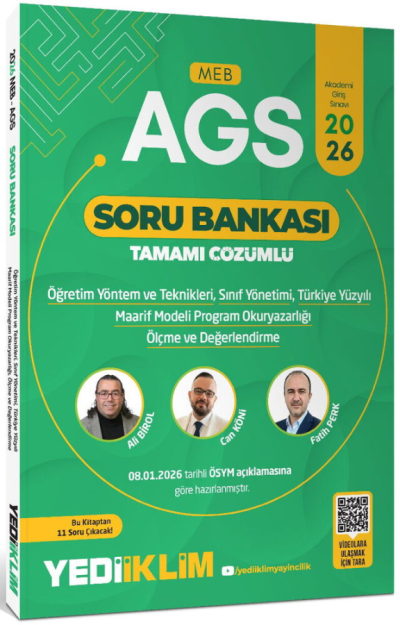 2026 MEB-AGS Eğitim Bilimleri ÖYT Sınıf Maarif Modeli Program Okuryazarlığı Ölçme Soru Bankası Çözümlü Yediiklim Yayınları ANKA Fotokopi