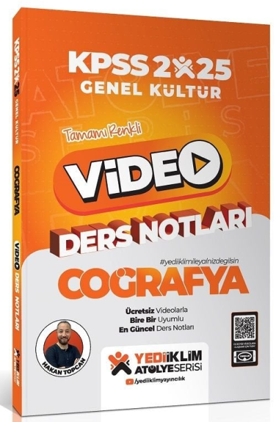2025 KPSS Atölye Genel Kültür Coğrafya Video Ders Notları Yediiklim Yayınları ANKA Fotokopi